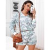 Women's 2 Piece Outfits Pajamas Set Pullover Long Sleeve Tops And Shorts Comfy Loungewear with Pockets - 3 of 4