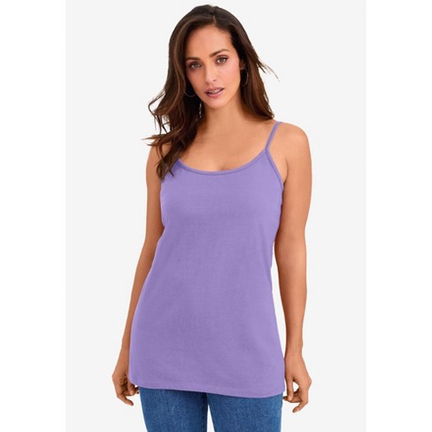 Jessica London Women's Plus Size Cami Top With Adjustable Straps - 18/20,  Purple