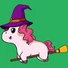 Women's Design By Humans Witch Unicorn Halloween T Shirt By thebeardstudio Racerback Tank Top - 2 of 3