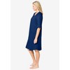 Dreams & Co. Plus Size Short French Terry Zip-Front Robe - 4 of 4
