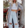 BLUEMING Women's Extra Long Front Open Knit Robe Sweater Cardigan with Side Slit Cover Up Plush Lounge Cardigan - 2 of 4