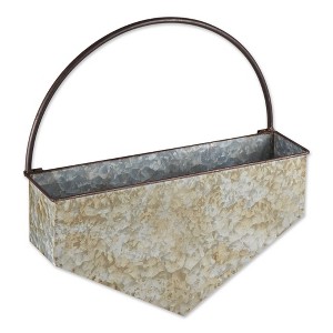 Zings & Thingz 9" Wide Diamond Galvanized Metal Wall Novelty Planter Green - 1 of 4