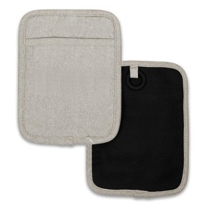 Home Mart Goods Beige Heat Resistant Thick Soft Quilted Lining Kitchen Oven Pot Holders With Neoprene and Cotton Non-slip - 2 Pack - 1 of 4