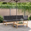 vidaXL Pallet Sofa Set Anthracite Solid Acacia wood 3 Piece Modular - 2 of 4