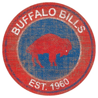 NFL Round Heritage Distressed Sign: Buffalo Bills