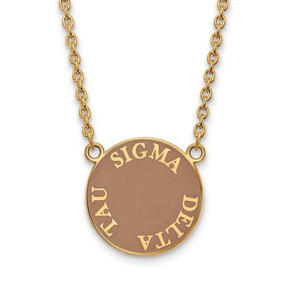 Black Bow Jewelry 14k Yellow Gold Plated Sterling Silver Sigma Delta Tau Greek Life Necklace 18 Inch