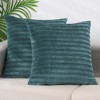 Unique Bargains Thick Velvet Striped Pleated Front Pillow Covers 2 Pcs - 2 of 4
