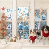 9 Sheets Christmas Window Clings Blue Theme Santa Claus Reindeer Snowman Snowflake Pattern Window Decal Reusable Double Sided Static Stickers - 4 of 4