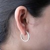 1/10 Cttw Small Thin Hoop Diamond Earrings for Women in Silver - 4 of 4