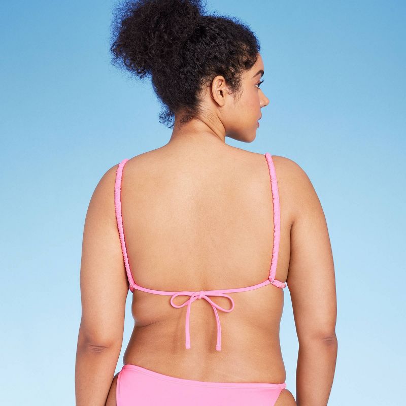 Women's Strap Triangle Bikini Top - Wild Fable™ Pink, 6 of 7