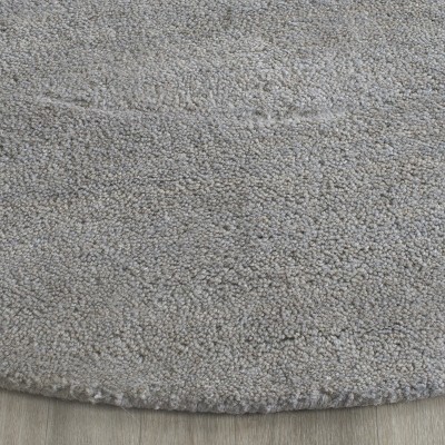 Himalaya Gray Round Hand-Tufted Wool Area Rug, 8'
