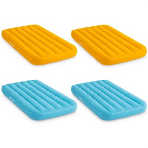 INTEX 66803EP Cozy Kidz Inflatable Airbed: Fiber-Tech – Velvety Soft Surface – Carry Bag Included – Color May Vary – 34.5" x 62" x 7", 4 Pack - 1 of 4