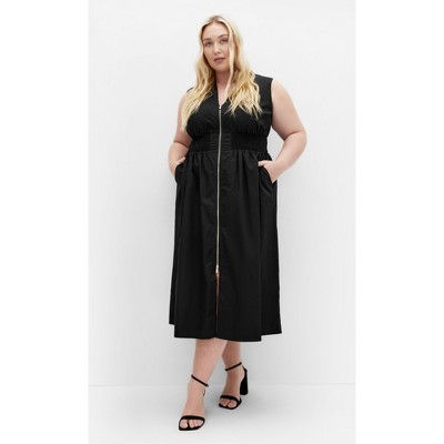 Women's Plus Size Cece Zip Dress - black | CITY CHIC