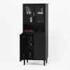 Maliang Decorative Storage Cabinet, Tempered Glass Door Storage Bookcase with Adjustable Shelf - 4 of 4