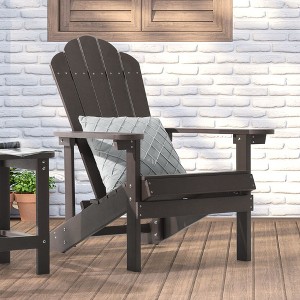 Sonkuki Faux Wood Adirondack Chair with High Back and Wide Seat - 1 of 4