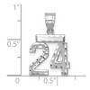 Black Bow Jewelry 14k White Gold, Varsity Collection, Small D/C Pendant, Number 24 - 3 of 4