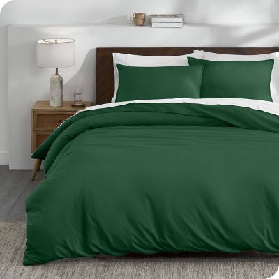 Twin/Twin XL Forest Green Organic Cotton Jersey Duvet Cover Set