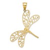 Black Bow Jewelry 14k Two Tone Gold Large Filigree Dragonfly Pendant, 40mm (1 1/2 inch) - 3 of 4