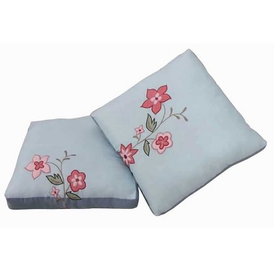 C&F Home 14" x 14" Blue Floral Embroidered Pillow