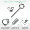 Unique Bargains Stainless Steel Durable Rust-Resistant Eyebolts with Nuts Washers Male Screw for Fastening 10 Pcs - 2 of 4