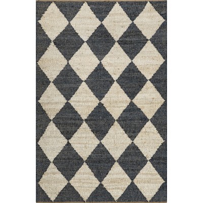 COCOCOZY Yale Bright Blue Wool Rug 5ft x 8ft