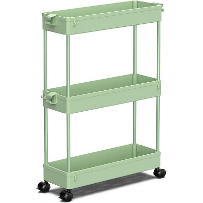 MaseiKar Slim Rolling Storage Cart, Bathroom Storage Organizer, Laundry Room Utility Cart, Mobile Shelving Unit for Kitchen Office Bathroom