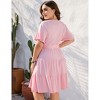BLUEMING Plus Size Womens Dresses V Neck Floral Flutter Sleeve Midi Surplice Dress Waist Belted Floral Tie Waist Dress Bell Sleeve Dress Flowy Dress - 2 of 4