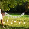 Aghana Digitals 13-Piece Paper Wedding Decor Set: Just Married Banner & 6 White Heart Hanging Swirls - 3 of 4