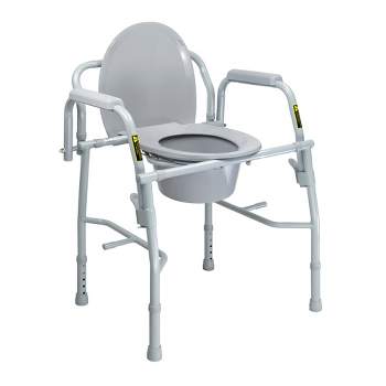 McKesson Commode Chair Drop Arms Steel Back Bar up to 300 lbs 1  Ct