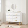 6 Drawer Wooden Dresser with Gold Knobs, Large Storage Chest for Bedroom Living Room or Entryway, Modern Bedroom Furniture - 3 of 4