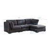 VASIP L-Shape Modular Sofa with Down-Filled Cushions – Dark Grey Soft Fabric Sectional for Small Spaces, Modern Living Room Furniture, Easy Assembly - 3 of 4