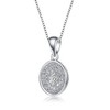Elegant rhodium-plated nekclae featuring a round cubic zirconia pendant for a classy and timeless addition to any jewelry collection - 3 of 3