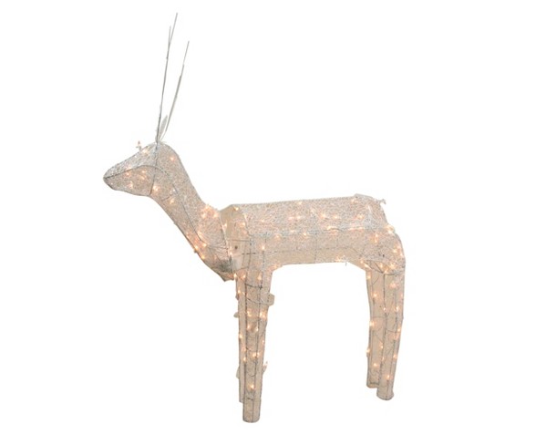 LB International 48" Animated Crystal 3-D Standing Reindeer Lighted Christmas Yard Art Decoration