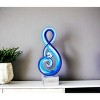 HomeRoots 12" Clear and Blue Murano Glass Modern Abstract Tabletop Sculpture - 2 of 4