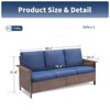 Buenhomino Wicker Outdoor Patio Sofa Patio Furniture Loveseat, All Weather Wicker 3-Seater Outdoor Furniture Sofa - 3 of 4