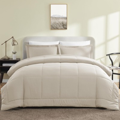 BAGOKIE All Seasons 3 Pieces Comforter Set Box Stitched Bedding Set