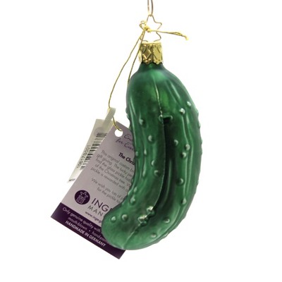 Inge Glas 4.5" The Legendary Pickle Hide In Tree Extra Gift  -  Tree Ornaments