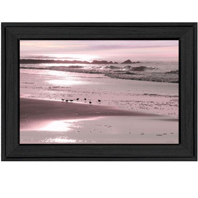 HomeRoots Breakfast On The Beach Black Framed Print Wall Art