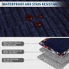 Acekool Machine Washable Checkered Bordered Rug, Non Slip Low Pile Plaid Carpet, Stain Resistant, Indoor Area Rug for Living Room Bedroom - 4 of 4