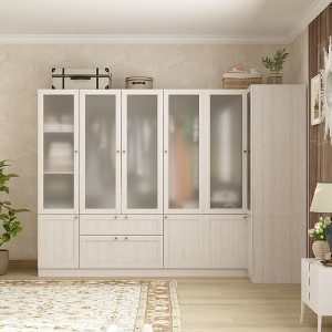 Famapy Modern Gray Combo Armoire Cloths Storage Cabinet - 1 of 4