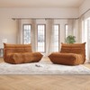 SYFERLORY Soft Beanbag Chair Set of 2，Bean Bag Chairs for Teens with High-Resilience Foam, Non-Slip Base Floor Lounge Sofa,Living Room, Orange - 3 of 4