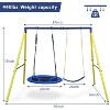 2 Seat Swing Set, Metal A-Frame Swing Seat, U-Shape Seat Swing with Safety Belt for Indoor Outdoor Playground - 3 of 4