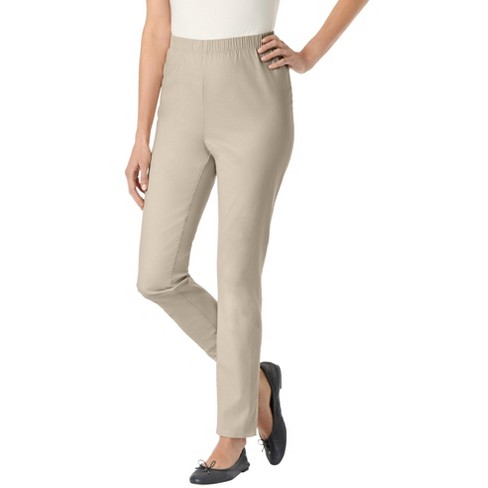 Woman Within Women s Plus Size Fineline Denim Jegging 16 W Natural Khaki