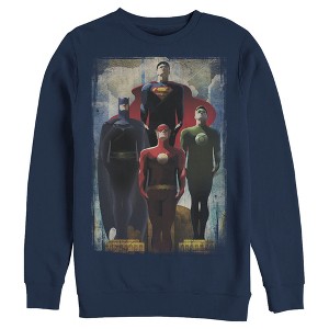 Men's Justice League Hero Artistic Poster Sweatshirt - 1 of 3