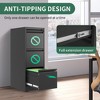 Munora - 3-Drawer Vertical File Cabinet with Lock - Heavy Duty for Letters/Legal/A4 Files - Black - 4 of 4