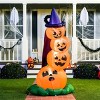 Joyfy 6 FT Halloween Inflatables Outdoor Decorations, Stacked Pumpkins with Witch Hat Inflatable with LEDs for Halloween Party Yard Garden Lawn Decor - 4 of 4