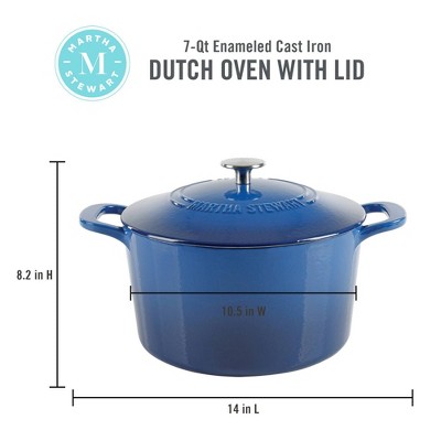 Classic Blue 7-Quart Enameled Cast Iron Dutch Oven
