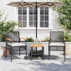 vidaXL Black Patio Chairs with Cushions - 2-Piece Set, Outdoor Furniture, PE Rattan/Acacia Wood, 21.3" x 22.4" x 33.5", Cream White Cushions - 3 of 4