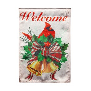 Evergreen Garden Flag Welcome Cardinal Lustre Double Sided Indoor Outdoor Decor 18" x 12.5" - 1 of 1