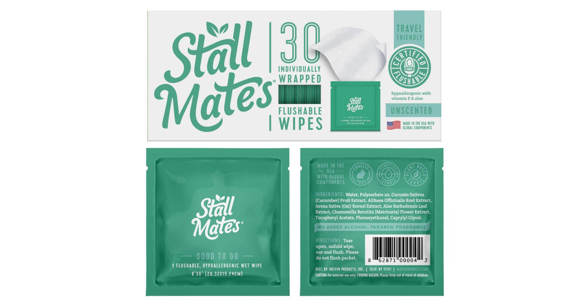 Stall Mates: 30 Wipe Travel Pack (on-the-go singles packets)